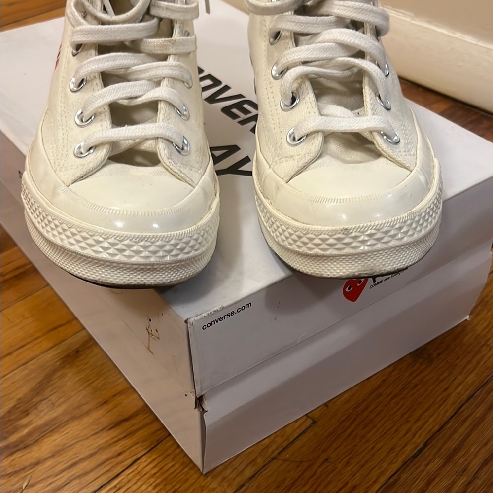 Converse ‘Comme Des Garçons’ High-Top Sneakers - Cream - Size 8 (women) - Picture 8 of 8
